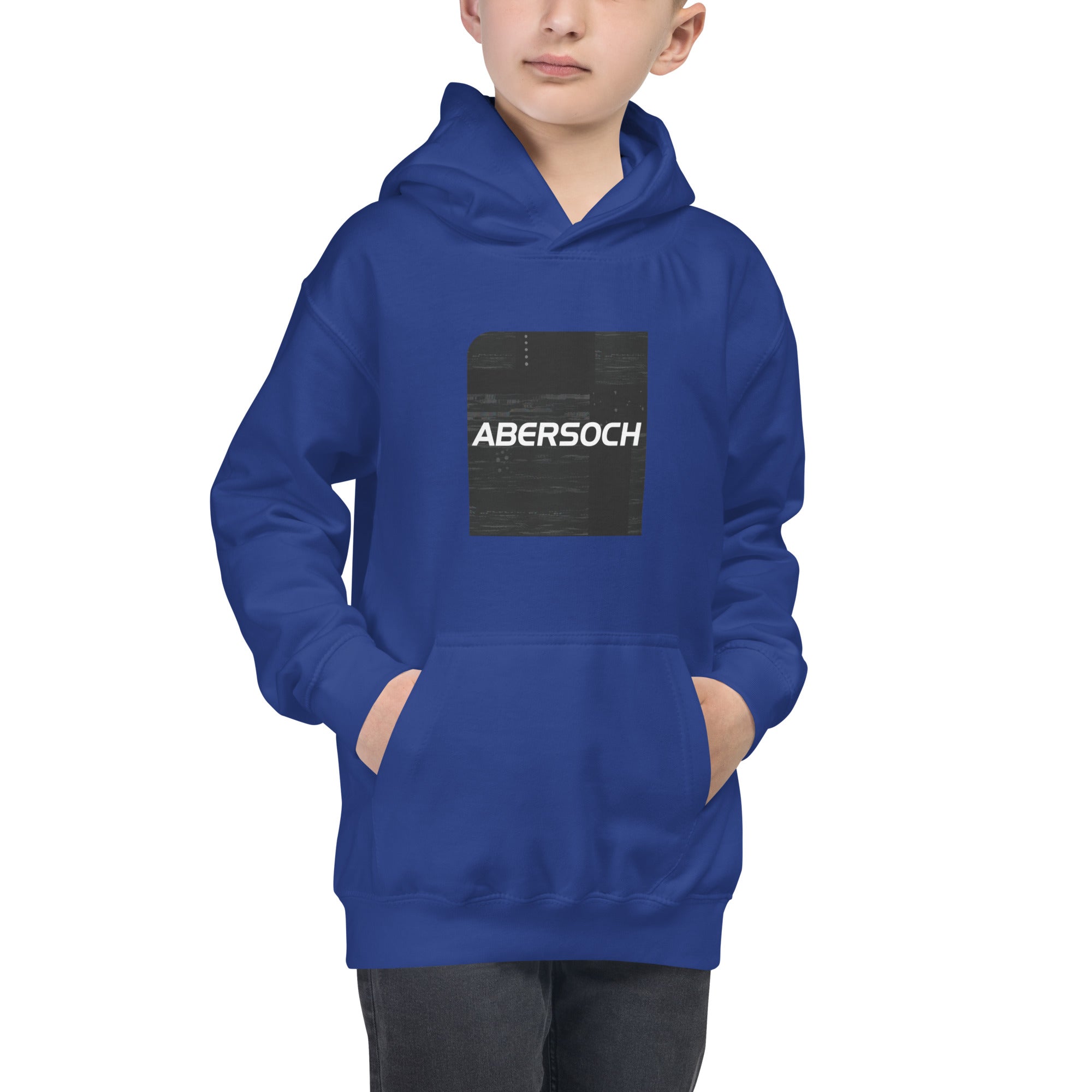 Abersoch Typography Black Square Distressed Boys Hoodie image 1