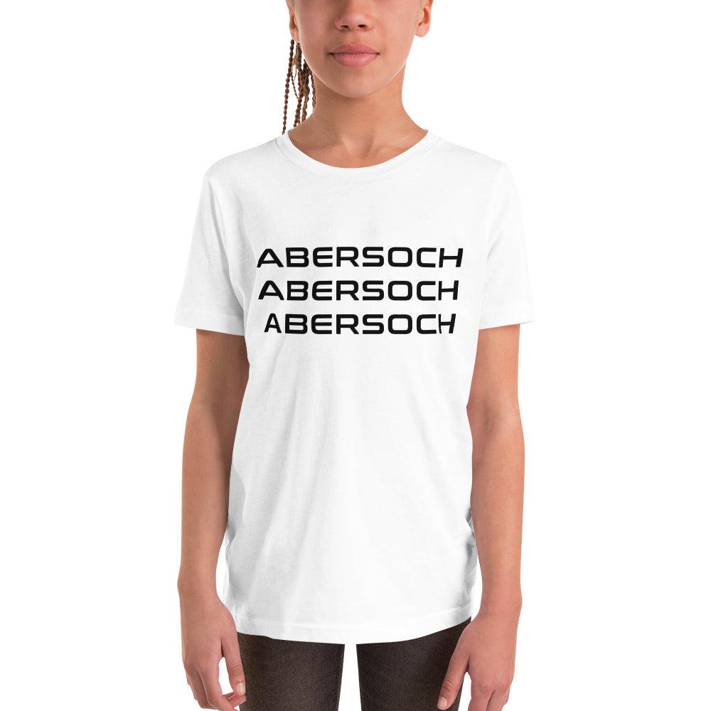 Abersoch Triple Typography White Girls Short Sleeve T-Shirt image 2