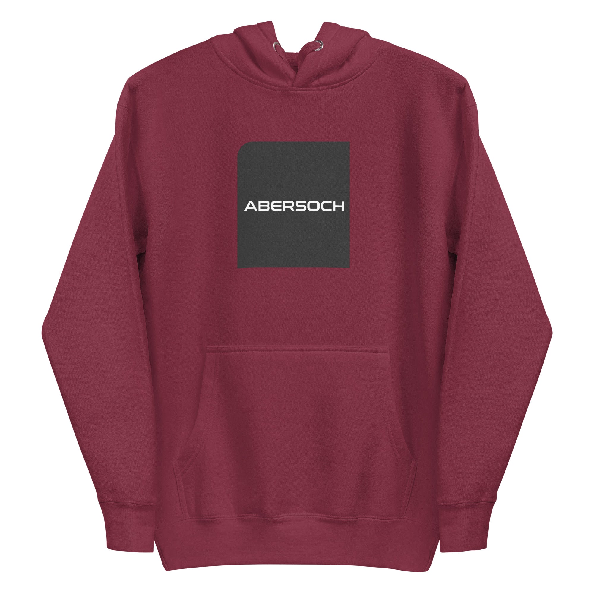 Abersoch Typography Black Square Women Premium Hoodie - 2XL, Maroon image