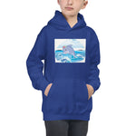 Cute Dolphin Wearing Wreath Flower Kids Hoodie image 3