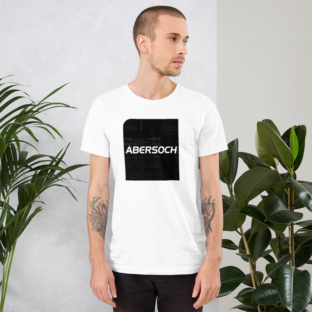 Abersoch Typography Distressed Black Square Staple T-Shirt image 1
