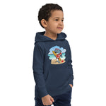 Cute Surfing Dolphin Kids Eco Hoodie image 0