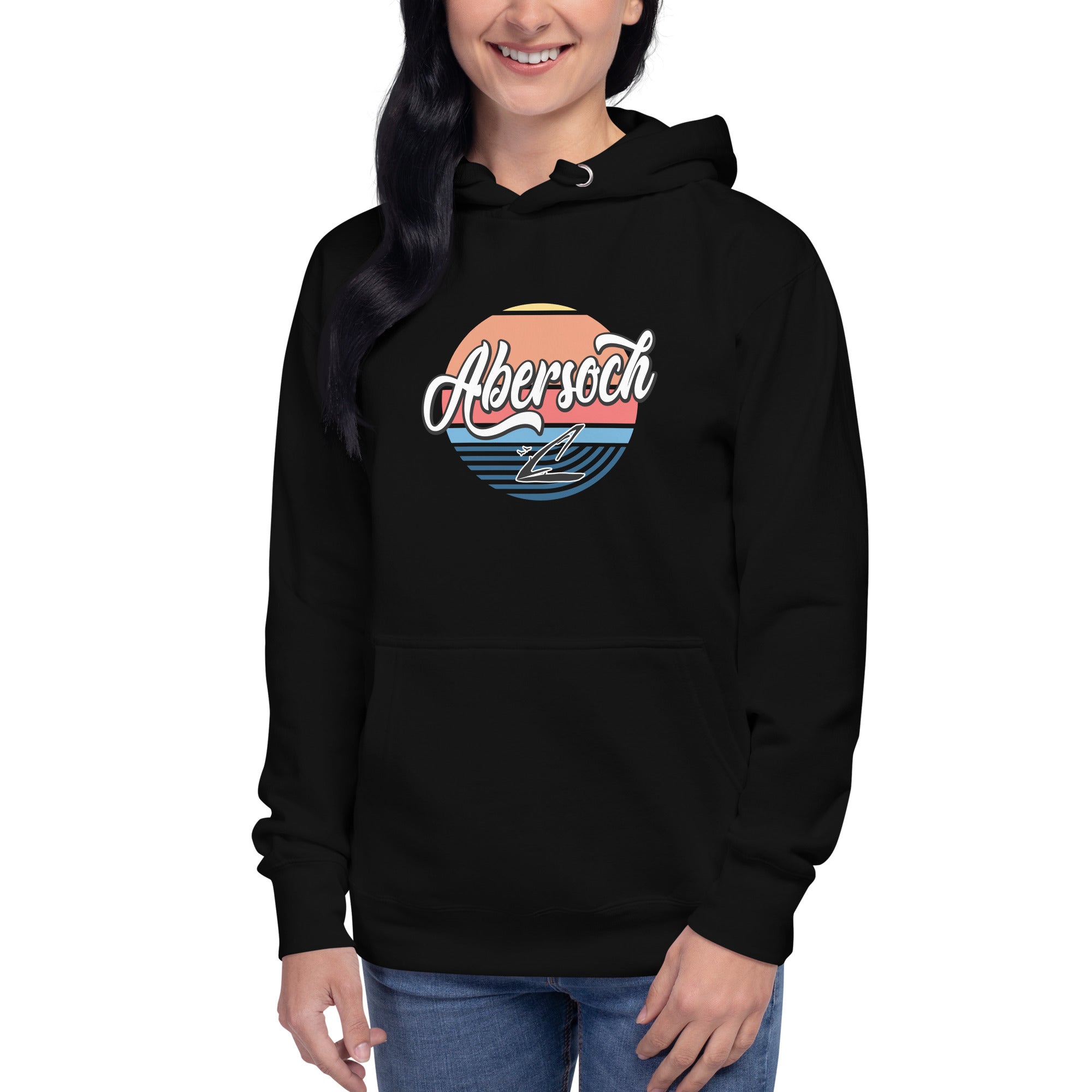 Abersoch Logo Retro Beach Women Premium Hoodie image 1
