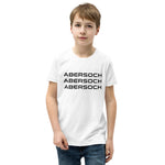 Abersoch Triple Typography White Boys Short Sleeve T-Shirt image 0