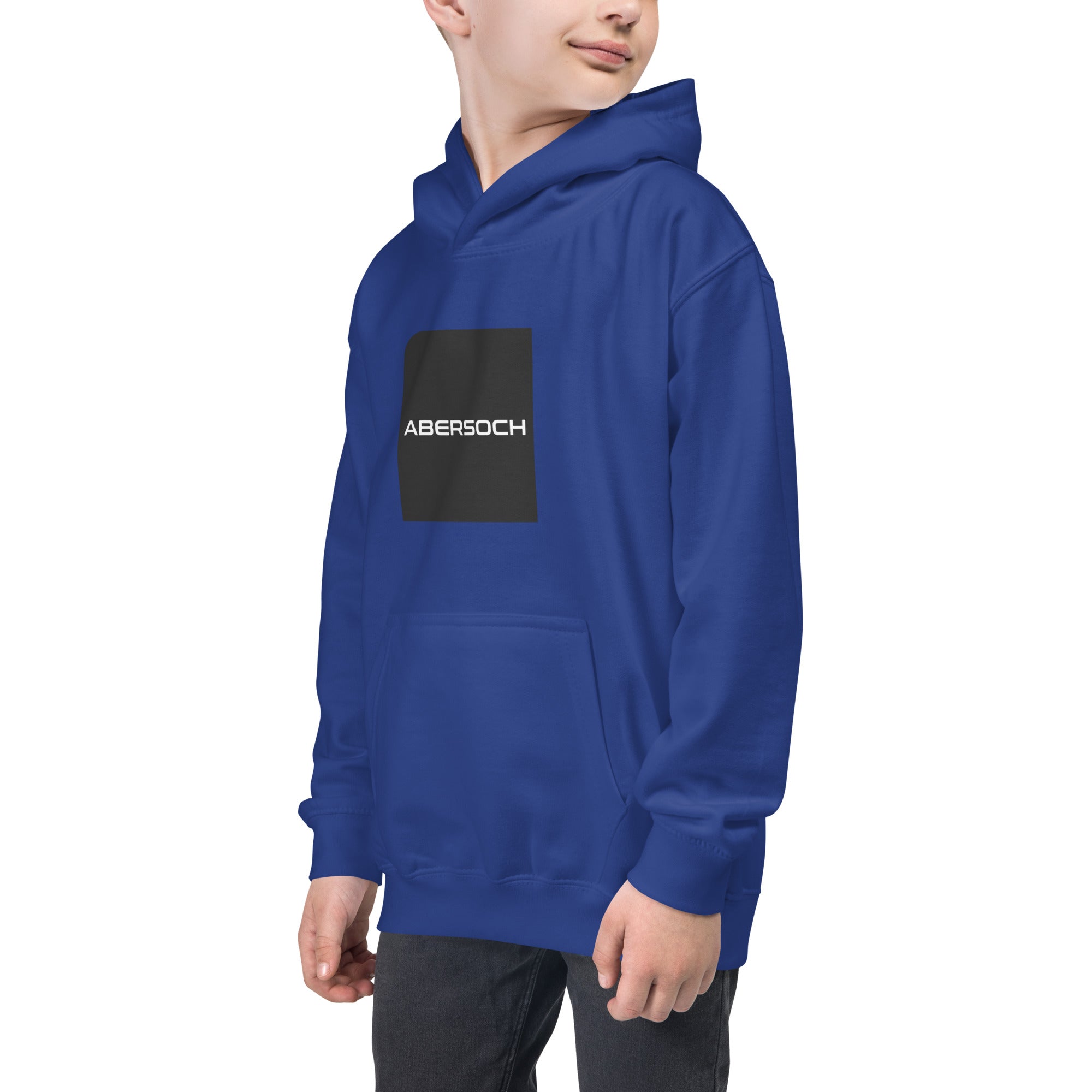 Abersoch Typography Black Square Boys Hoodie image 1