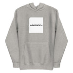 Abersoch Typography White Square Women Premium Hoodie - M, Carbon Grey image