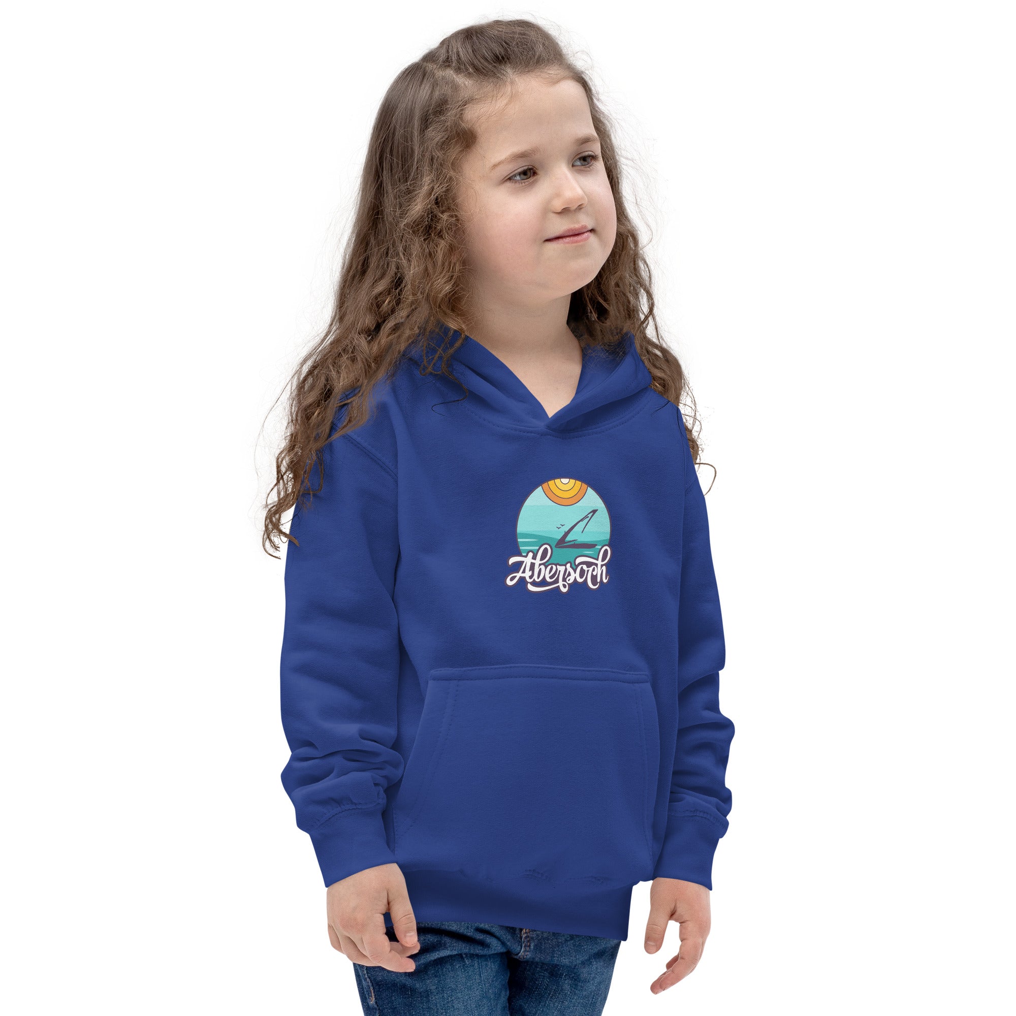 Abersoch Retro Sunset Girls Hoodie image 1