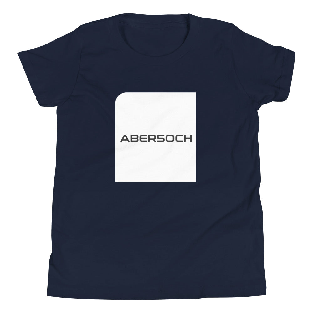 Abersoch Typography White Square Boys Short Sleeve T-Shirt image 1