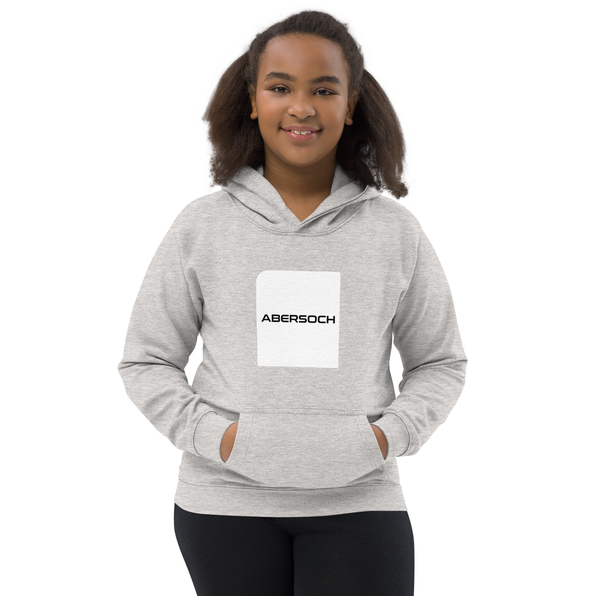 Abersoch Typography White Square Girls Hoodie image 2