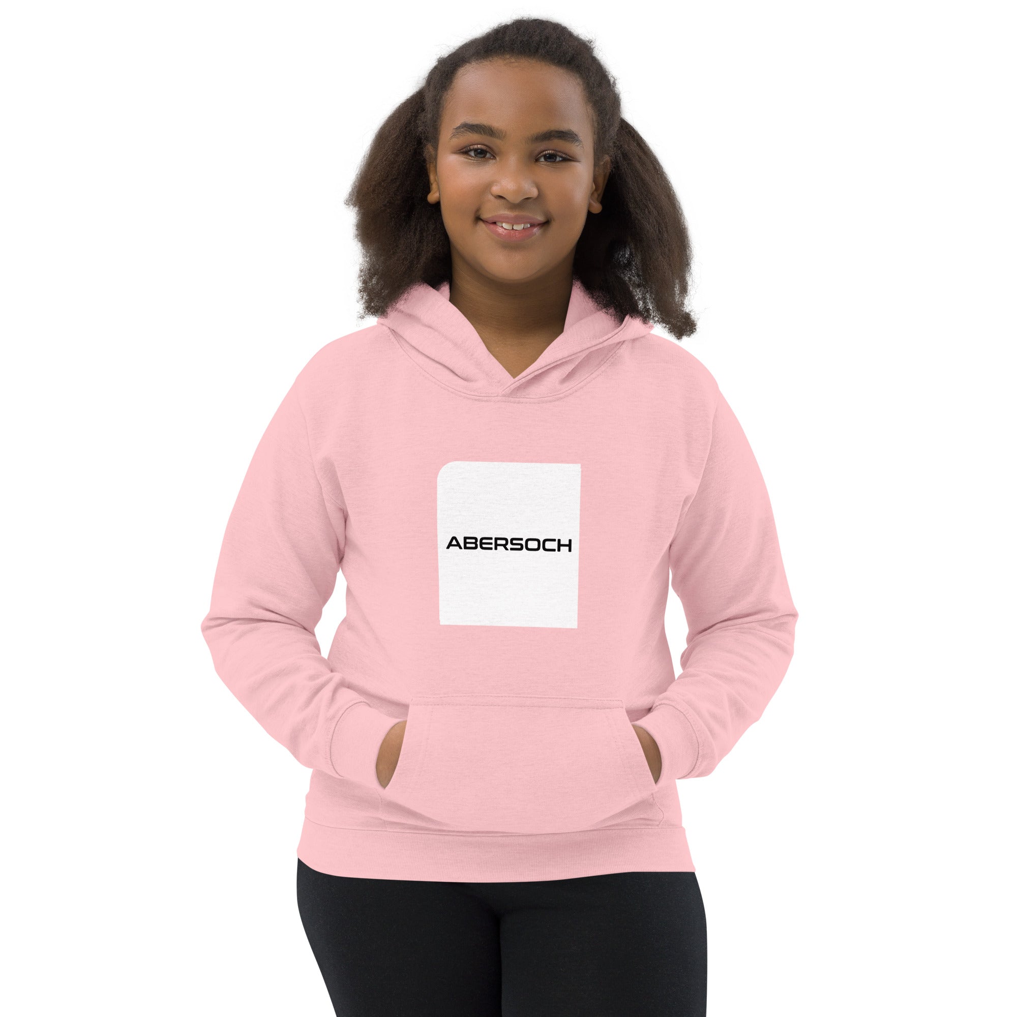 Abersoch Typography White Square Girls Hoodie image 3