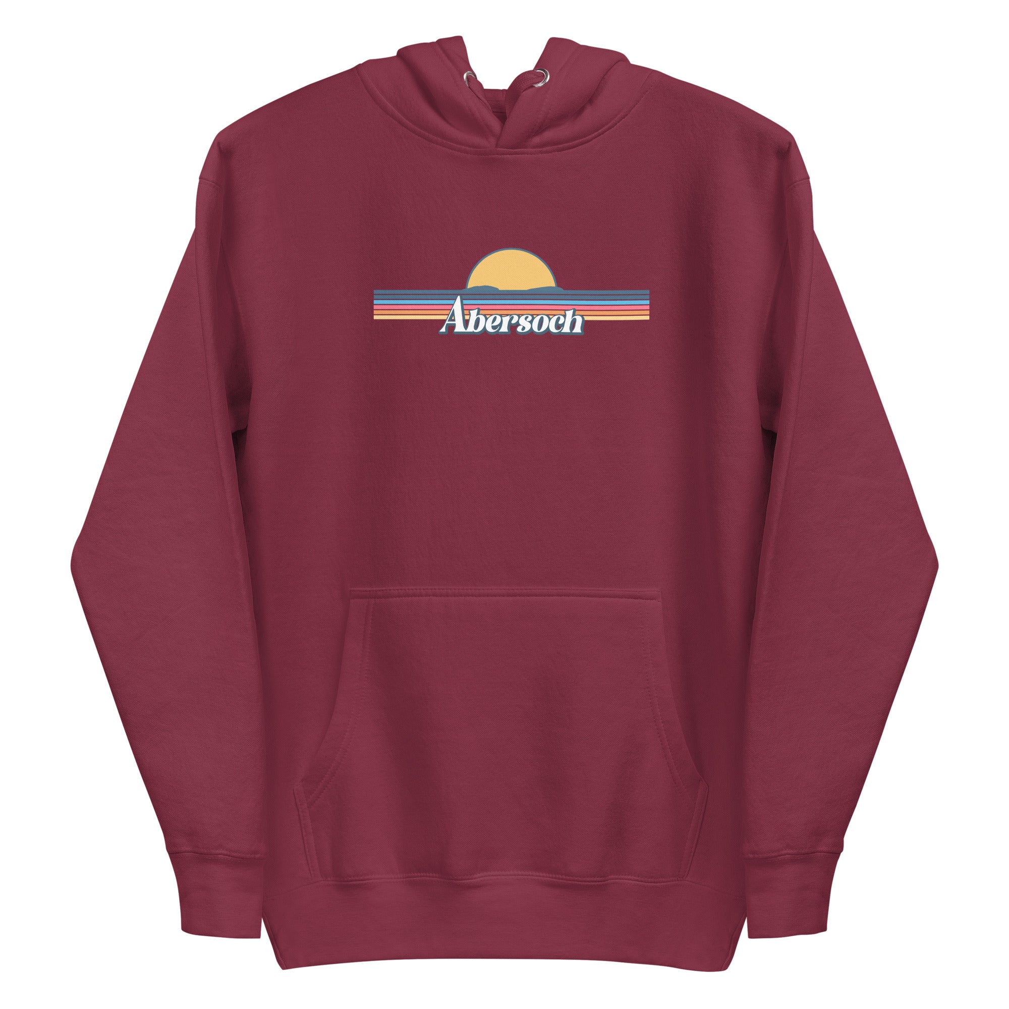 Abersoch Retro Line Sunset Women Premium Hoodie - M, Maroon image