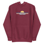 Abersoch Retro Line Sunset Women Premium Hoodie - M, Maroon image