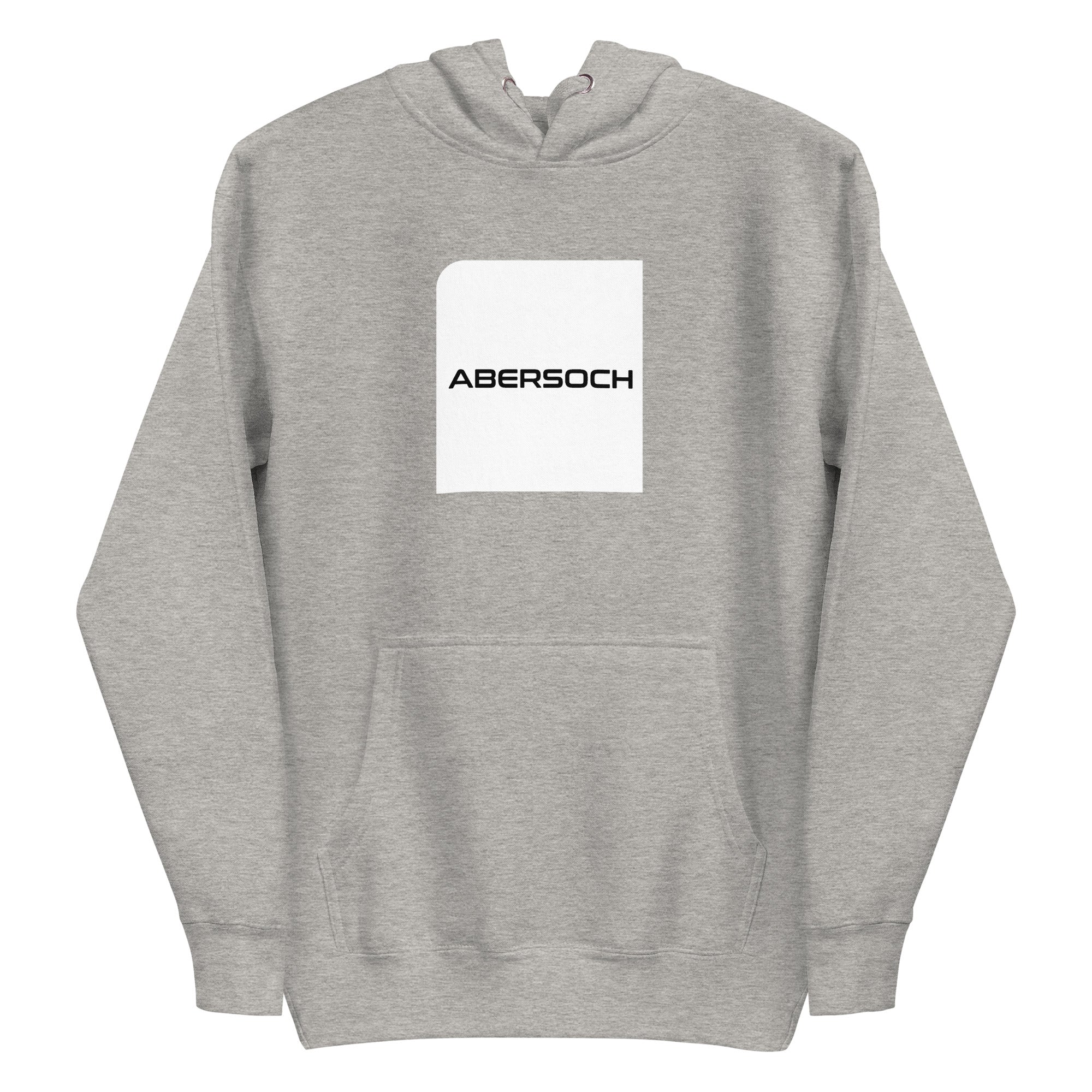 Abersoch Typography White Square Women Premium Hoodie - L, Carbon Grey image