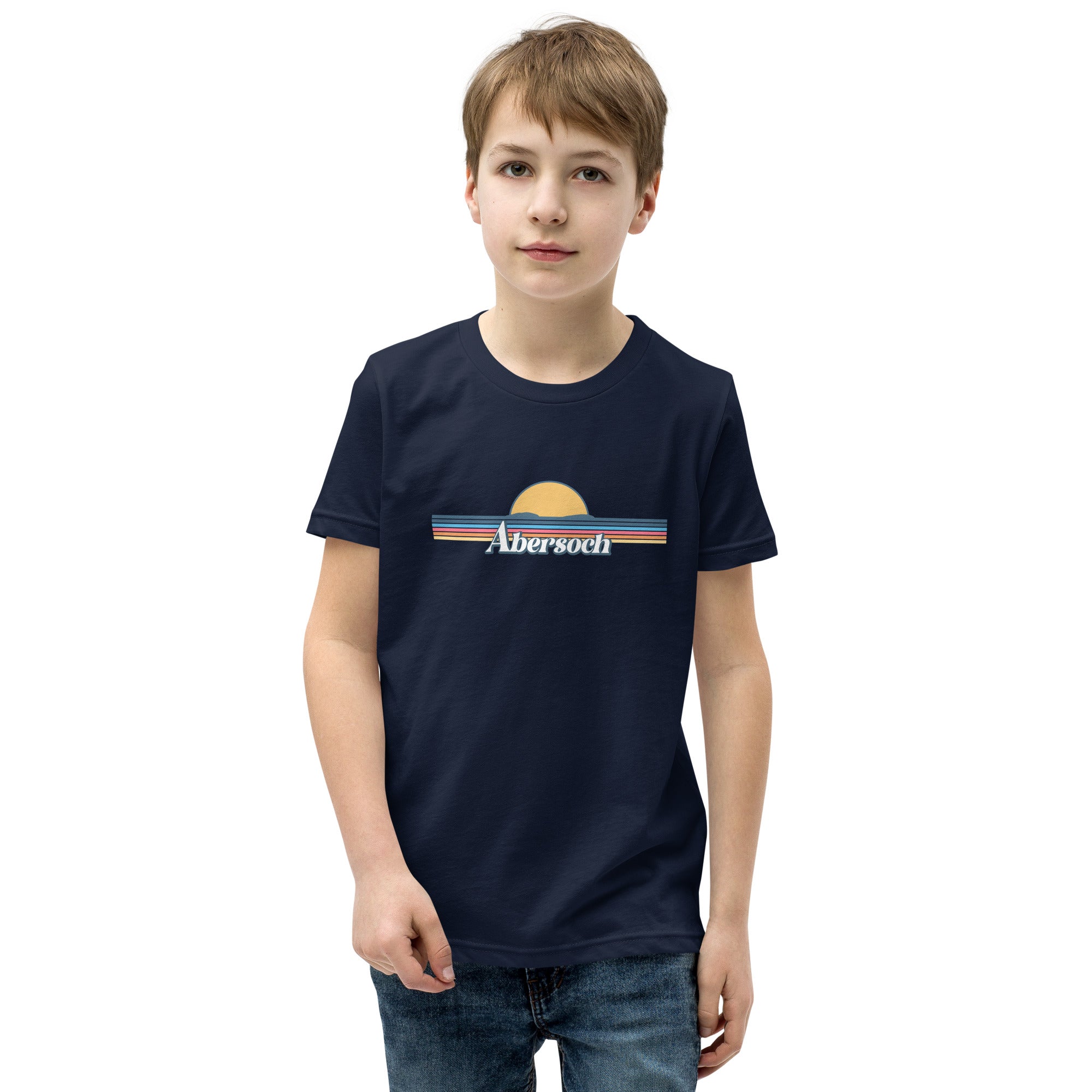 Abersoch Retro Line Sunset Boys Short Sleeve T-Shirt image 4