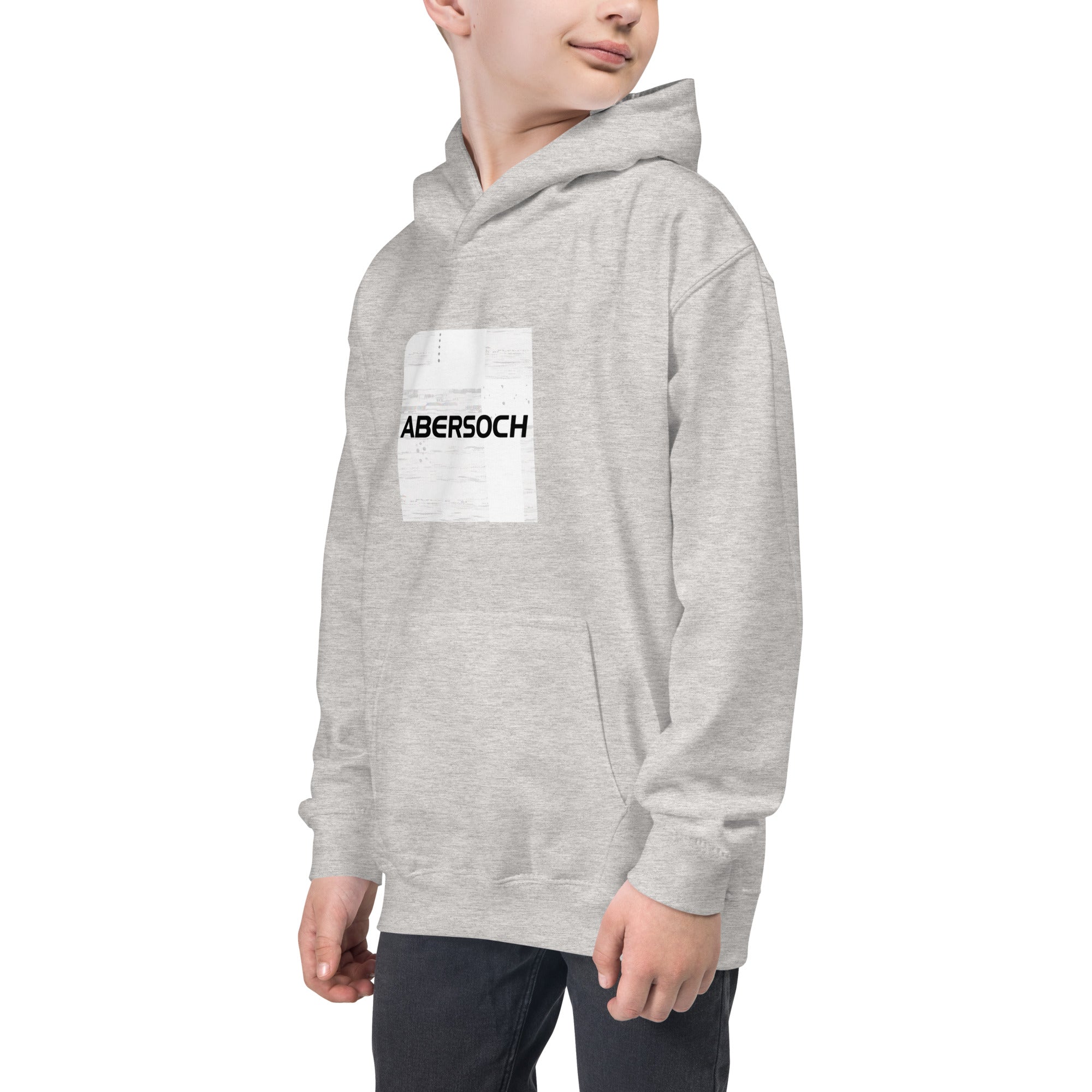 Abersoch Typography Distressed White Square Boys Hoodie image 0