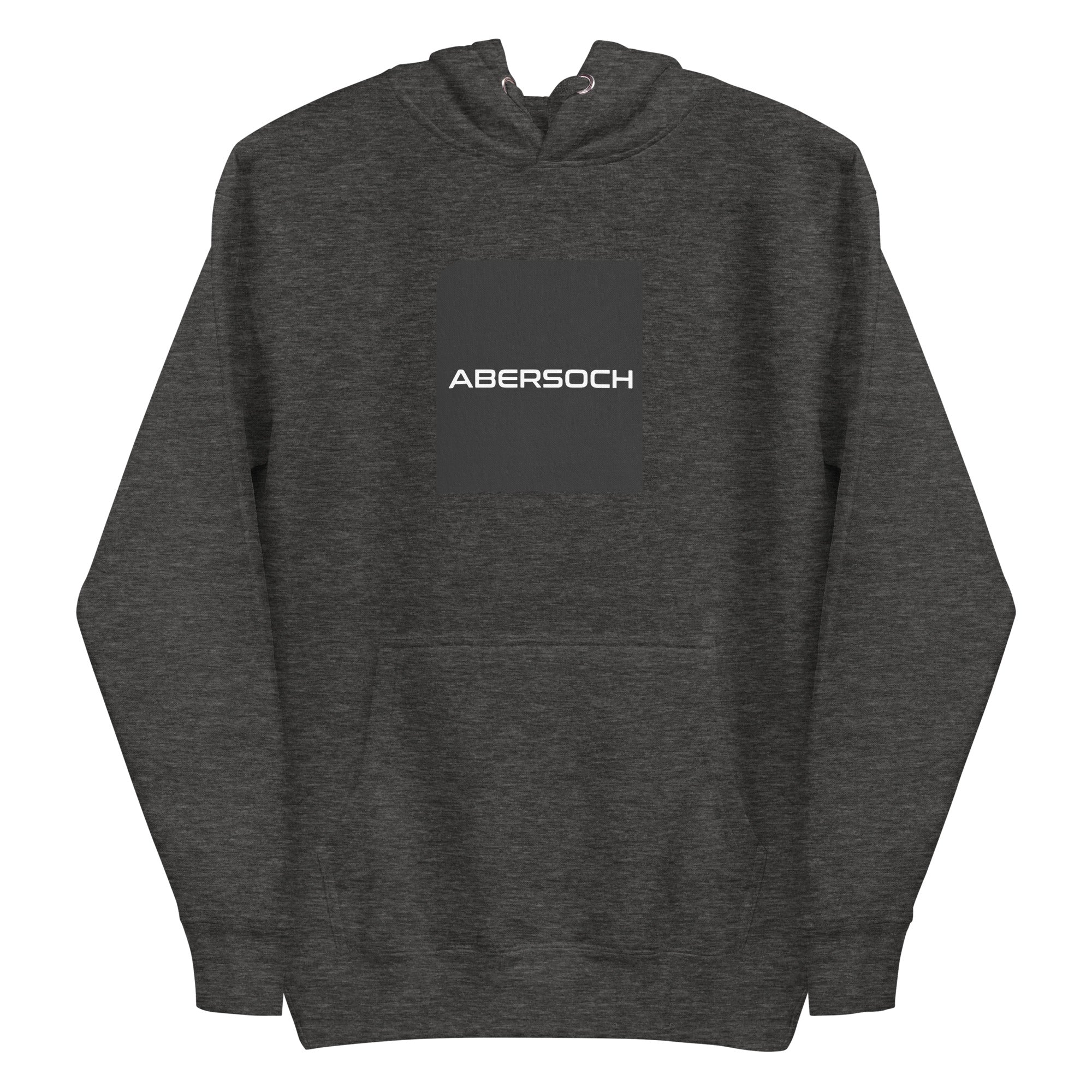 Abersoch Typography Black Square Women Premium Hoodie - S, Charcoal Heather image