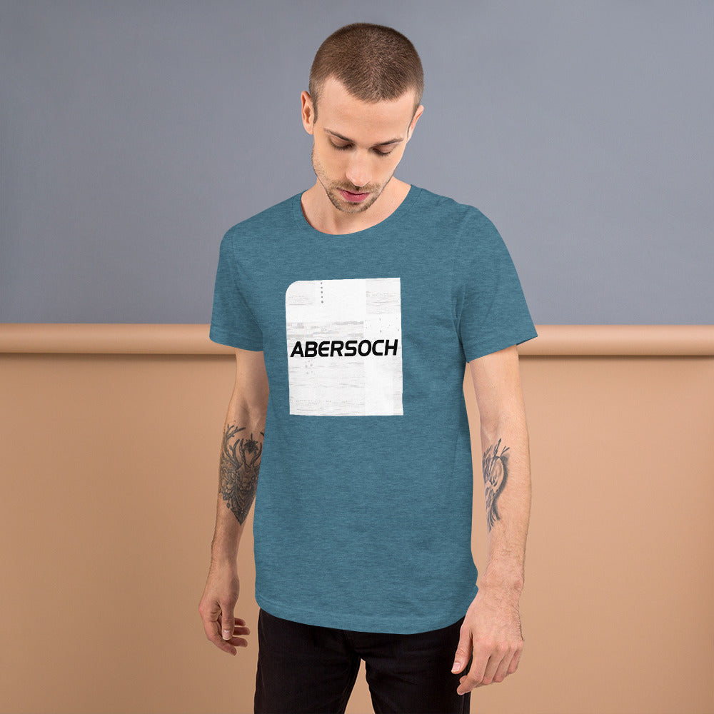 Abersoch Typography Distressed White Square Staple T-Shirt image 0