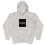 Abersoch Typography Black Square Girls Hoodie - Heather Grey, XS image