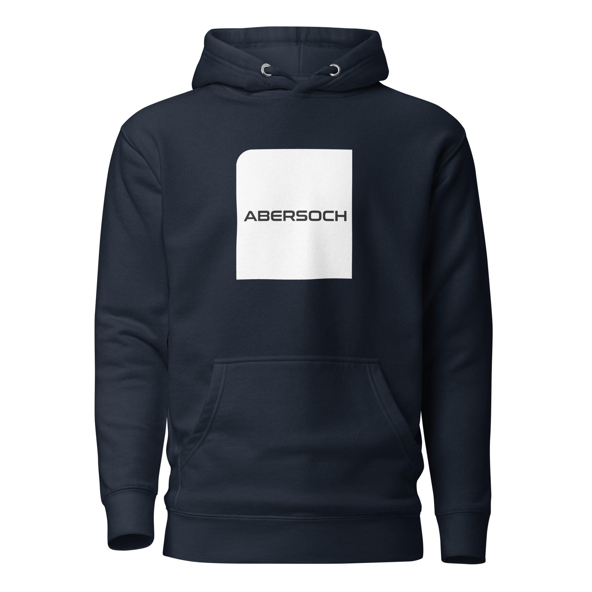 Abersoch Typography White Square Women Premium Hoodie - L, Navy Blazer image
