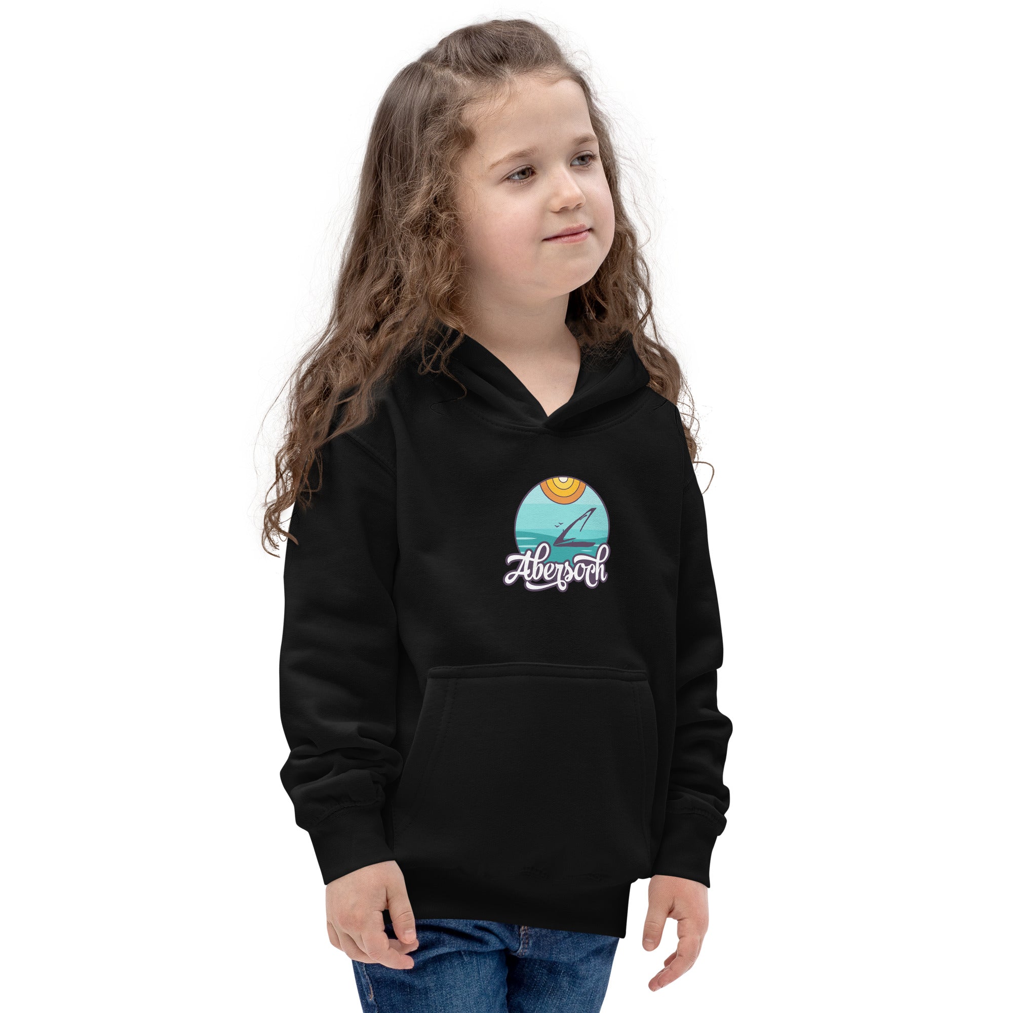 Abersoch Retro Sunset Girls Hoodie image 0