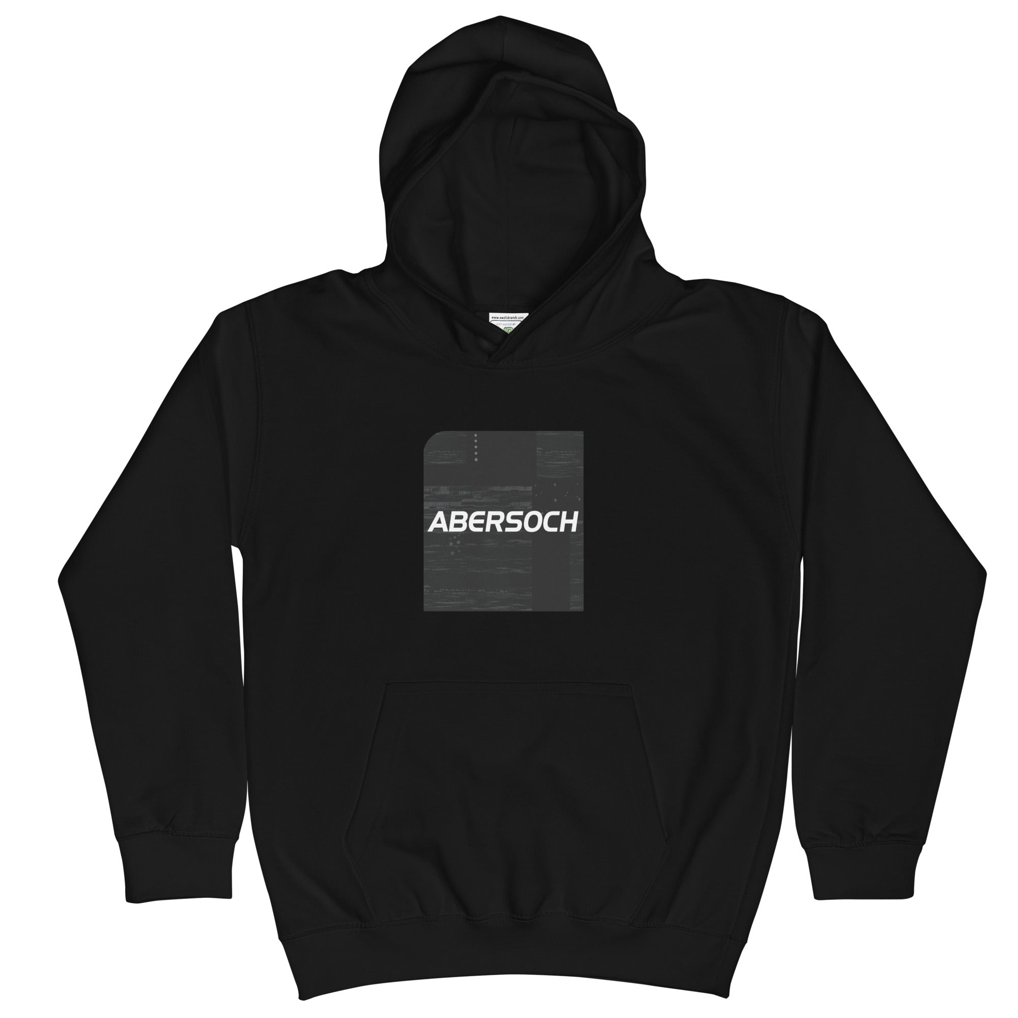 Abersoch Typography Black Square Girls Hoodie image 0