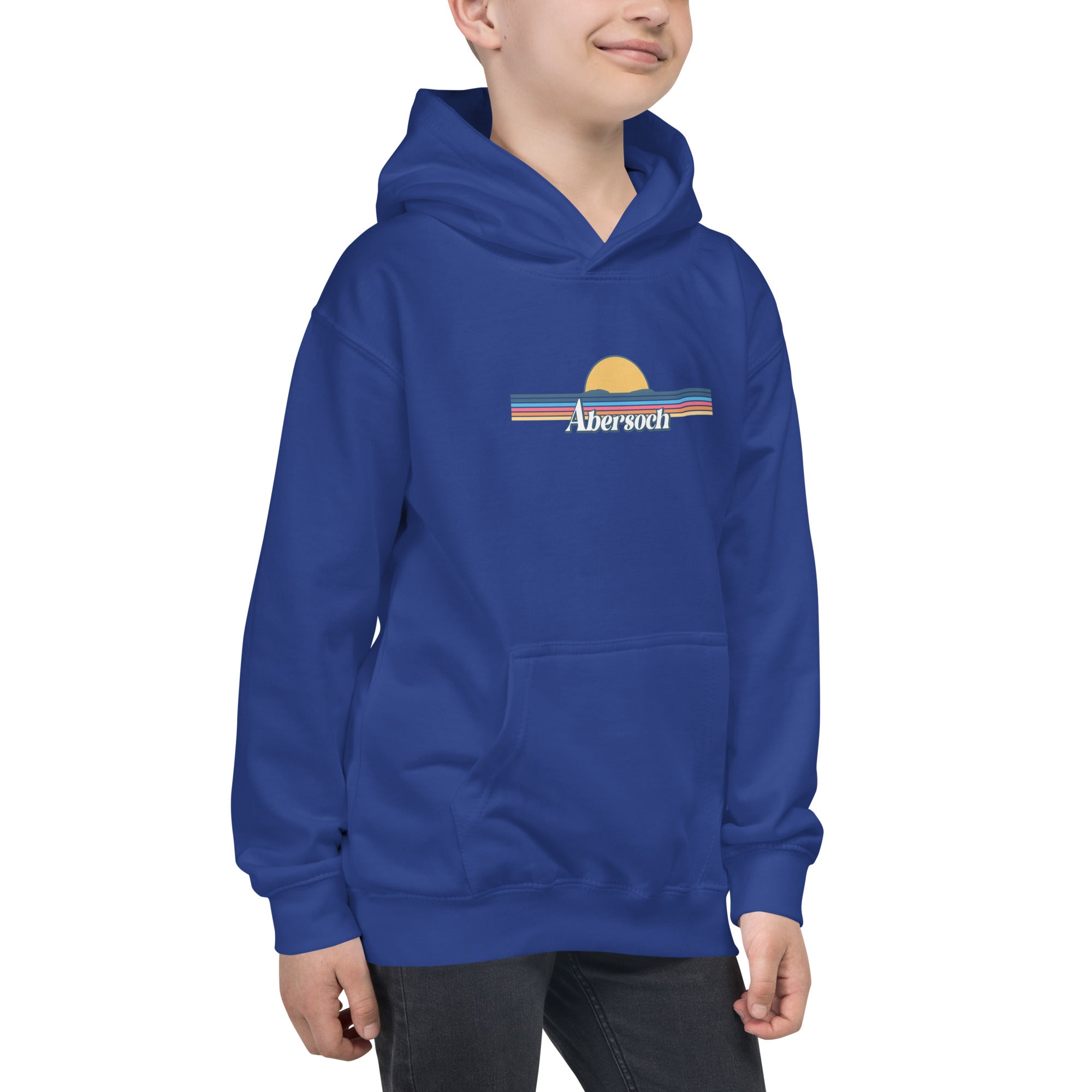Abersoch Retro Line Sunset Boys Hoodie image 1