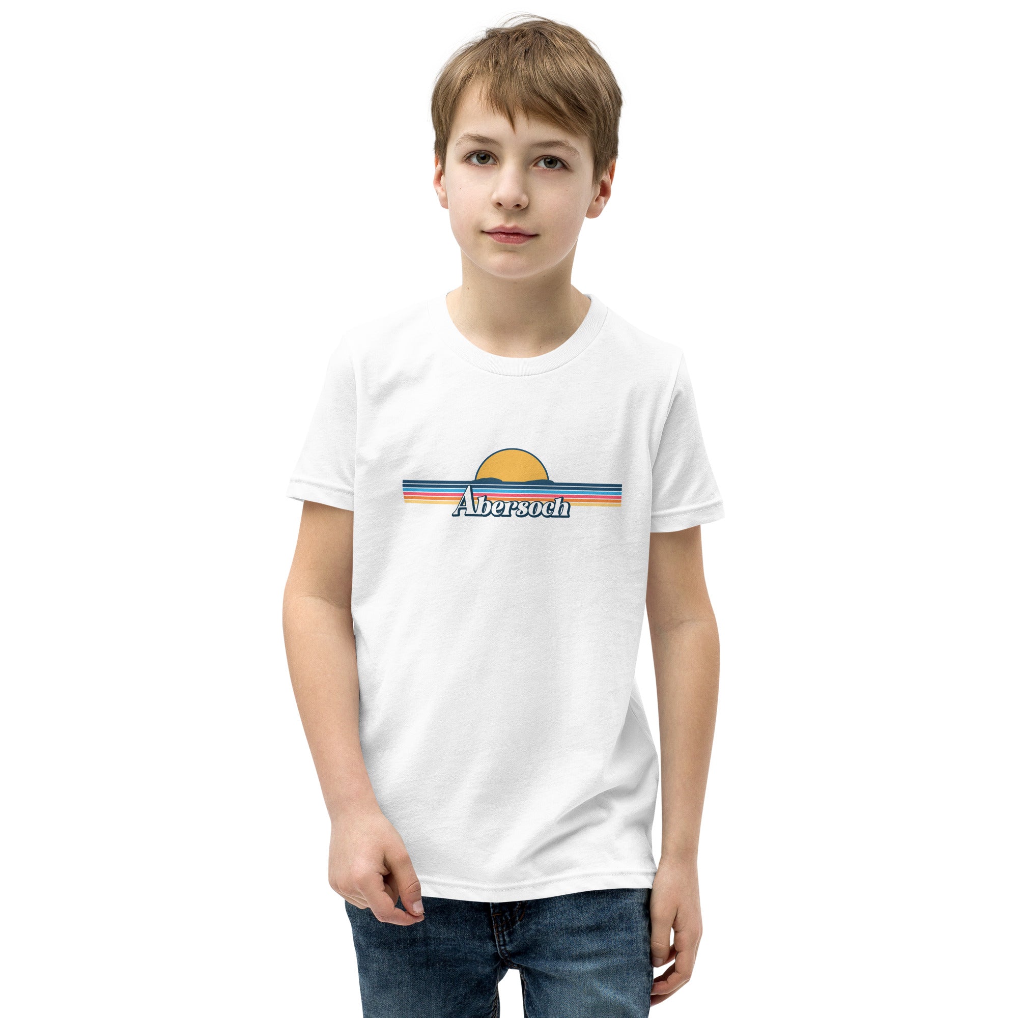 Abersoch Retro Line Sunset Boys Short Sleeve T-Shirt image 5