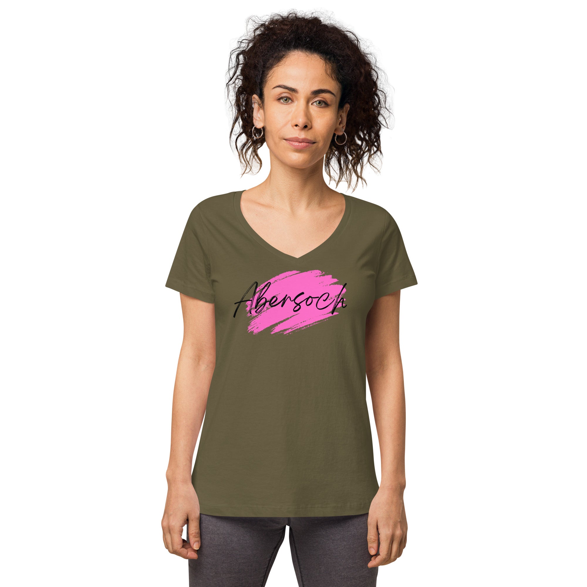 Abersoch Handwritten Women’s Fitted V-neck T-shirt image 0
