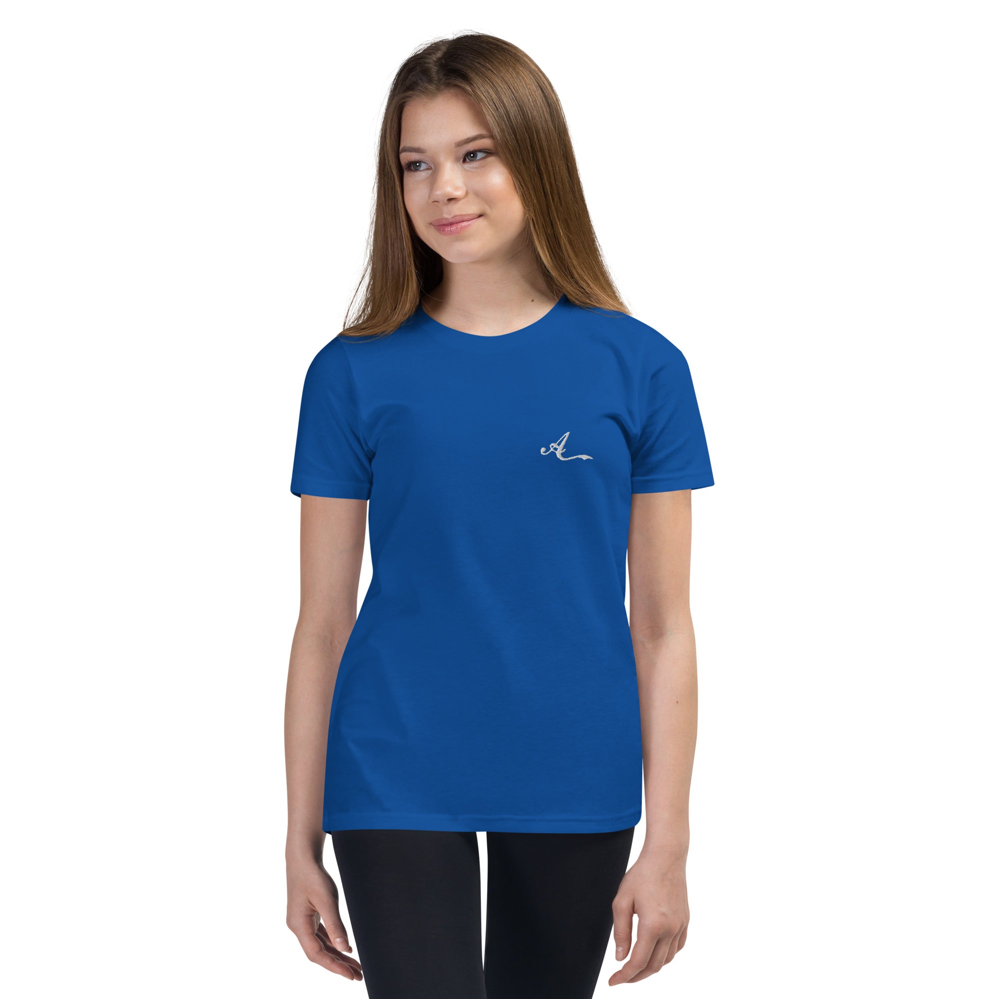 Abersoch Clothing Embroidery A Logo Girls Short Sleeve T-Shirt image 1