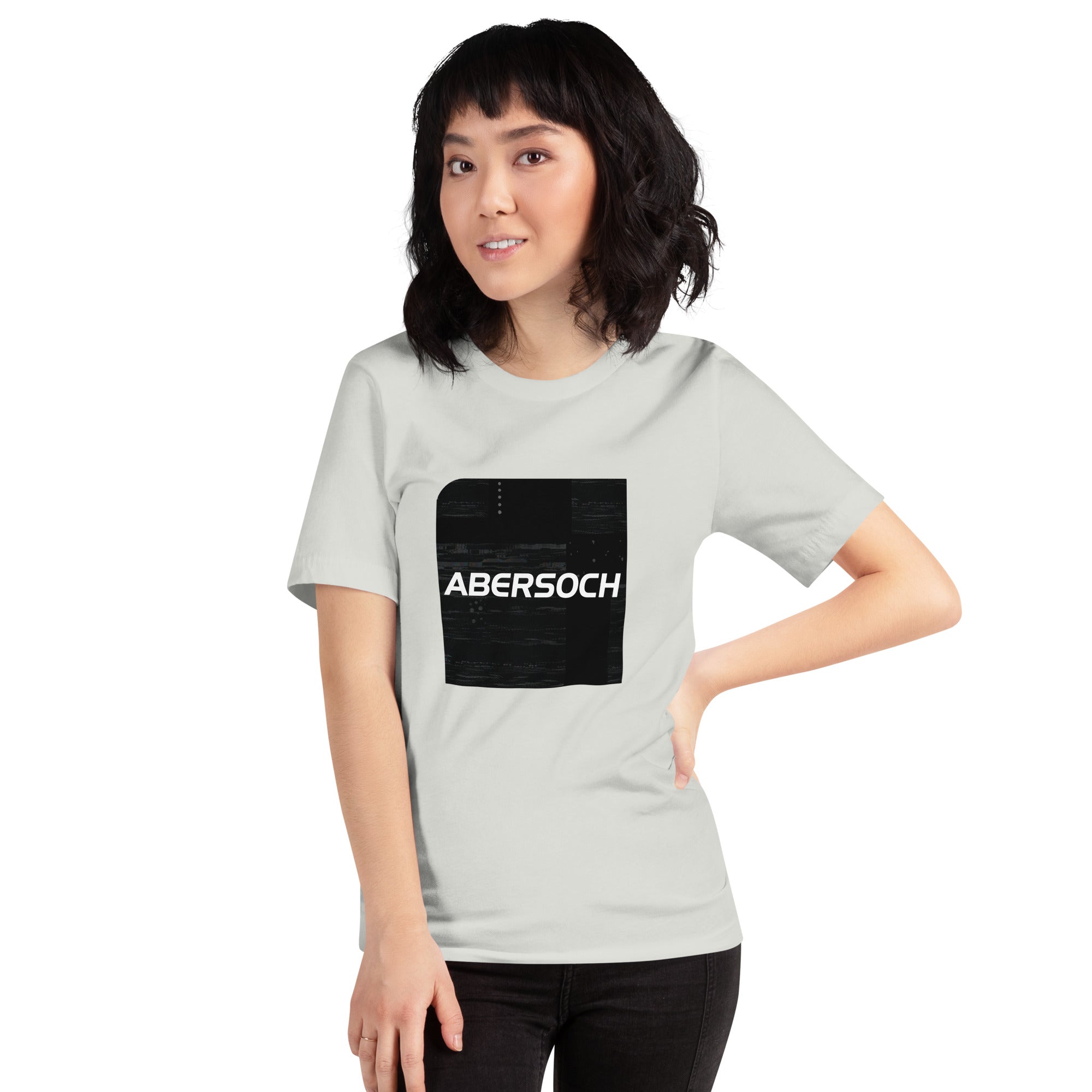 Abersoch Typography Distressed Black Square Staple Women T-Shirt image 1