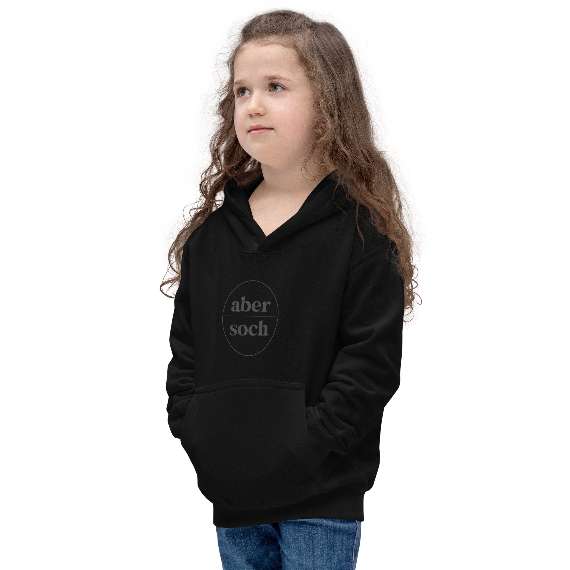 Abersoch Typography Black Circle Girls Hoodie image 1
