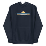 Abersoch Retro Line Sunset Women Premium Hoodie - M, Navy Blazer image