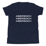Abersoch Triple Typography White Boys Short Sleeve T-Shirt image 0
