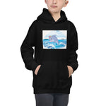 Cute Dolphin Wearing Wreath Flower Kids Hoodie image 0