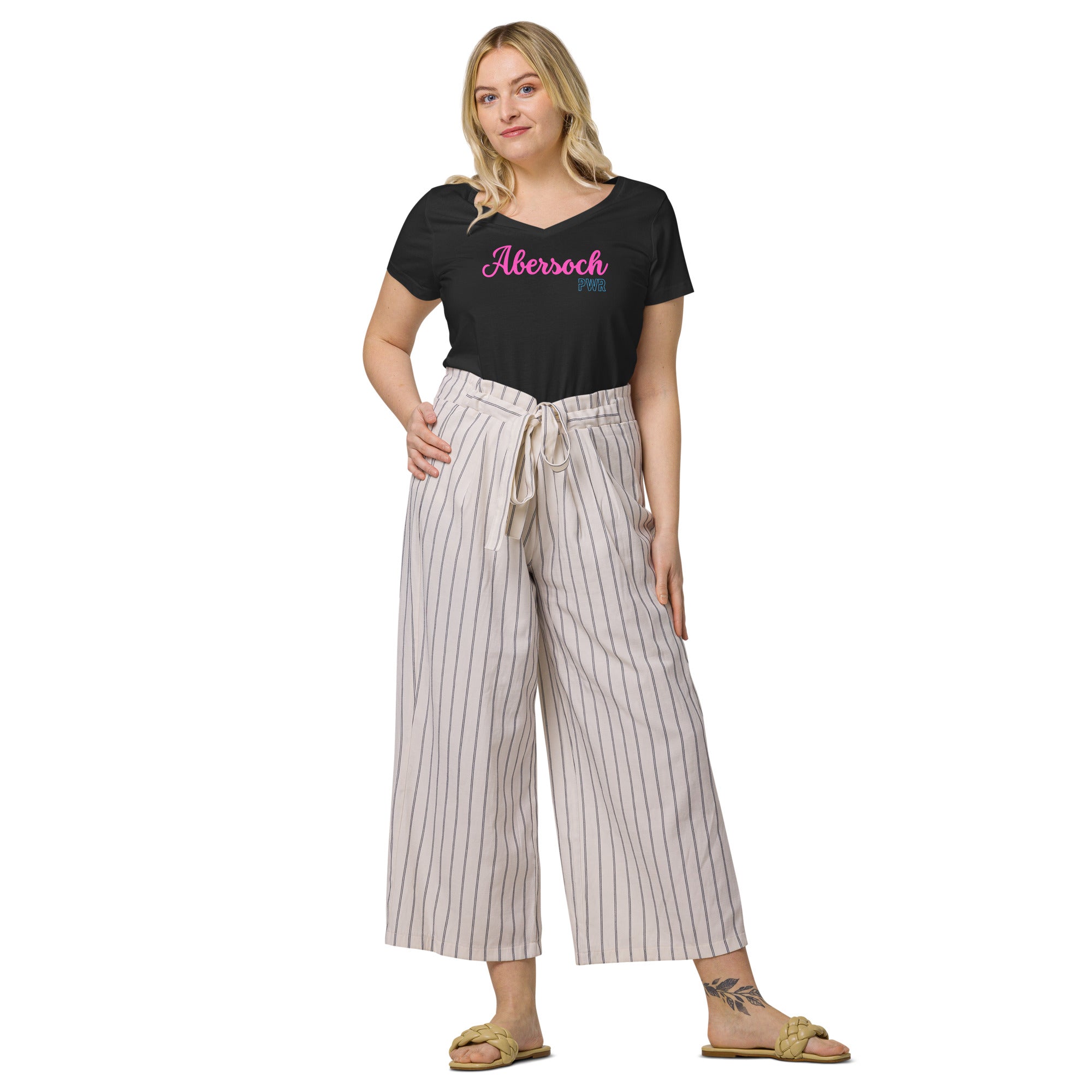 Abersoch PWR Women’s Ffitted V-neck T-shirt image 2