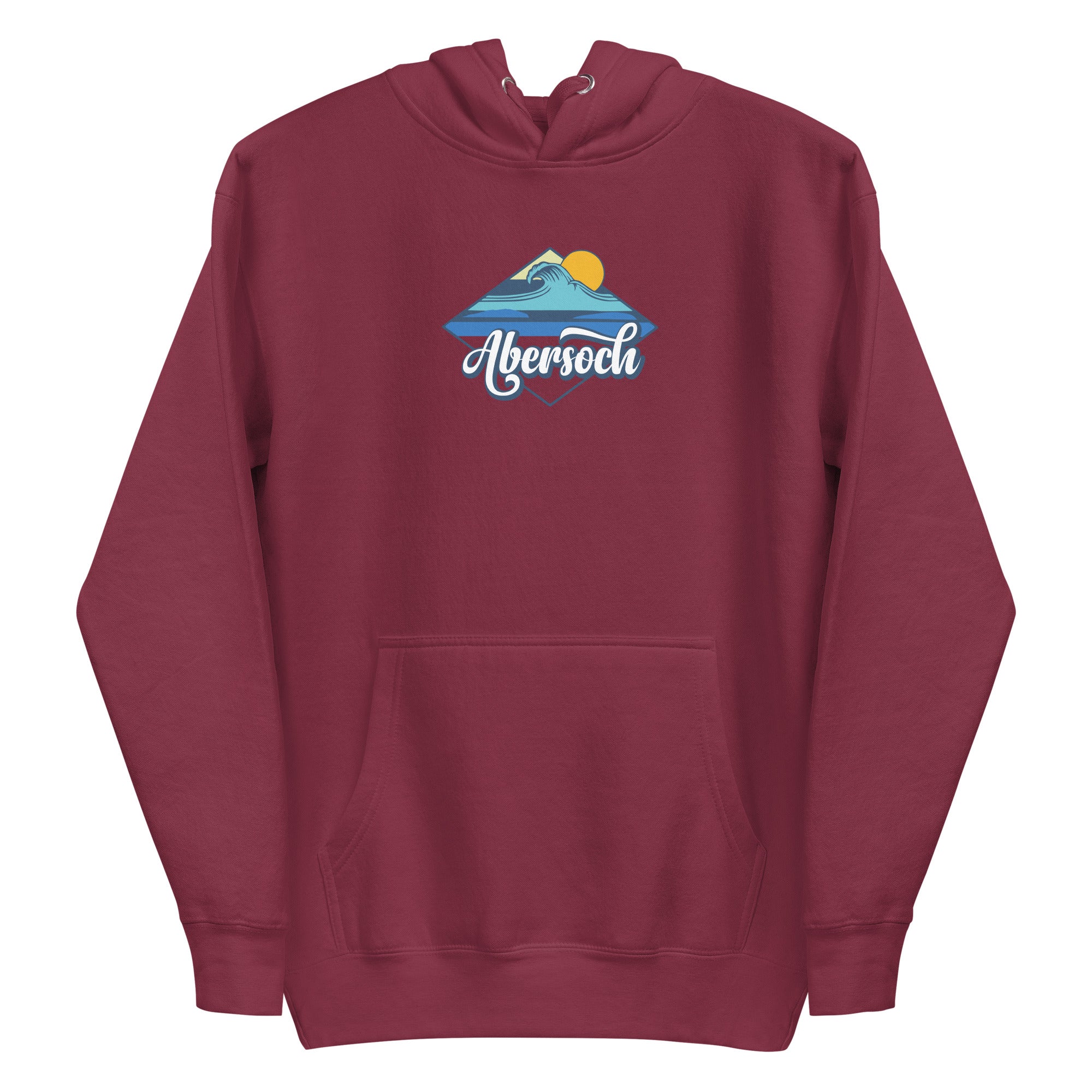 Abersoch Beach Wave Women Premium Hoodie - 2XL, Maroon image