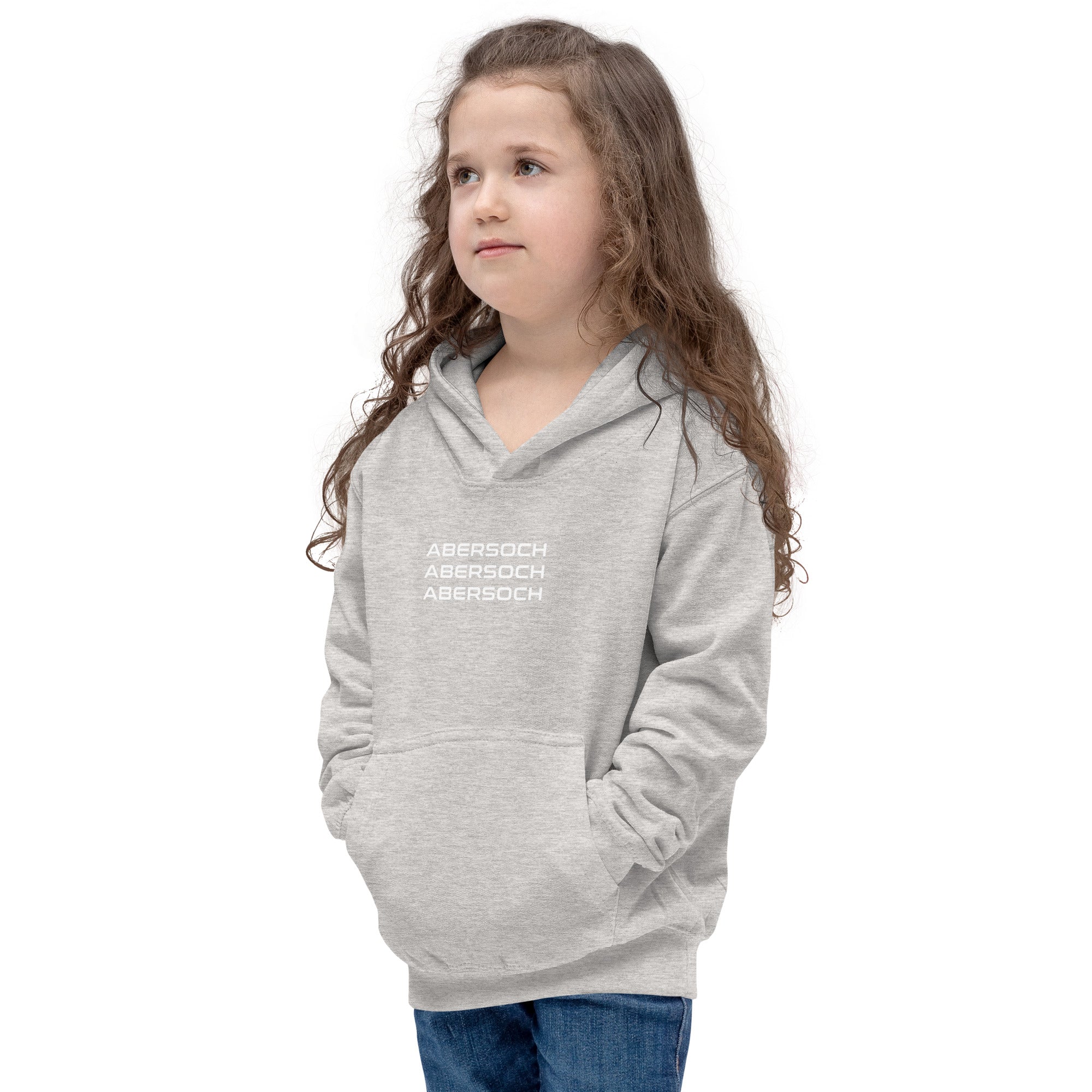 Abersoch Triple Typography White Girls Hoodie image 2