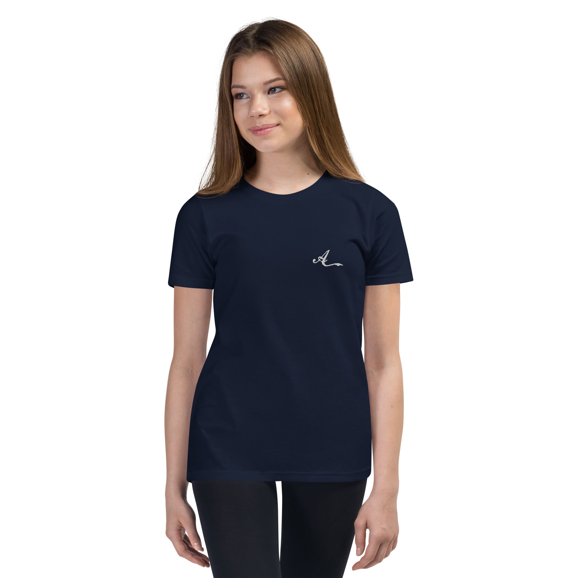 Abersoch Clothing Embroidery A Logo Girls Short Sleeve T-Shirt image 0