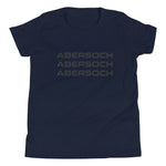Abersoch Triple Typography White Boys Short Sleeve T-Shirt image 2