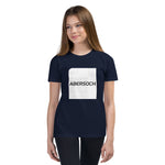 Abersoch Typography Distressed White Square Girls Short Sleeve T-Shirt image 1