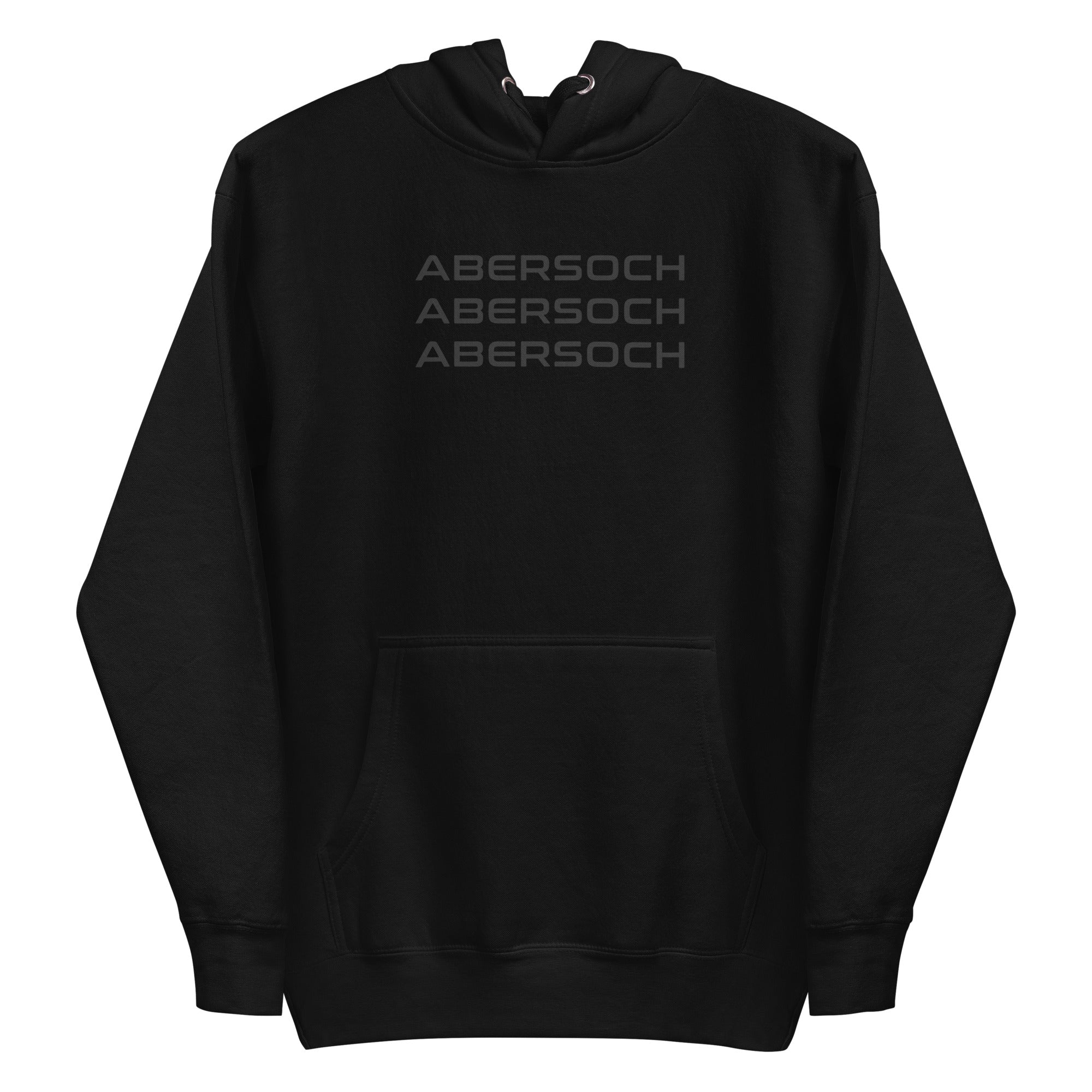 Abersoch Triple Typography Premium Hoodie - M, Black image
