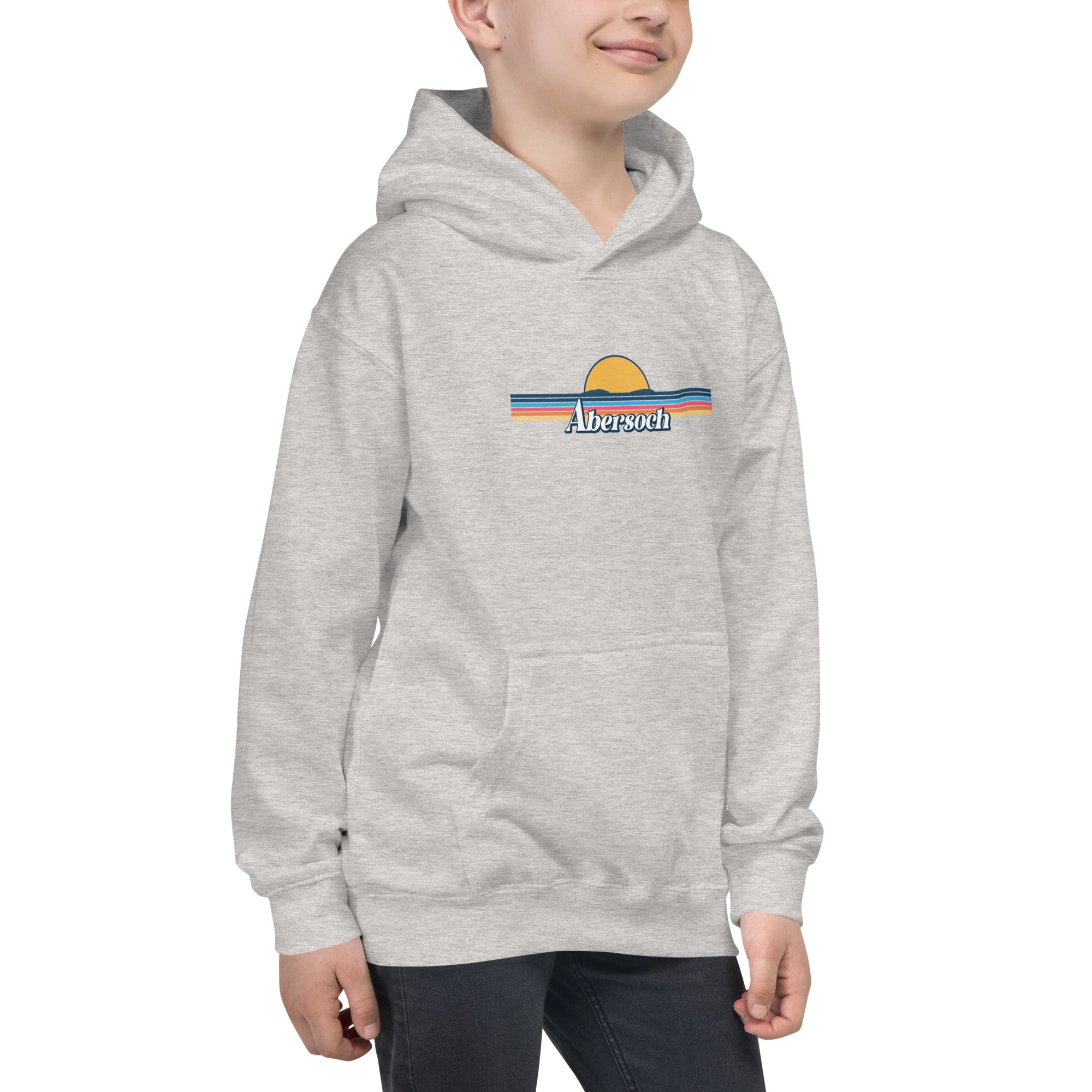 Abersoch Retro Line Sunset Boys Hoodie image 2