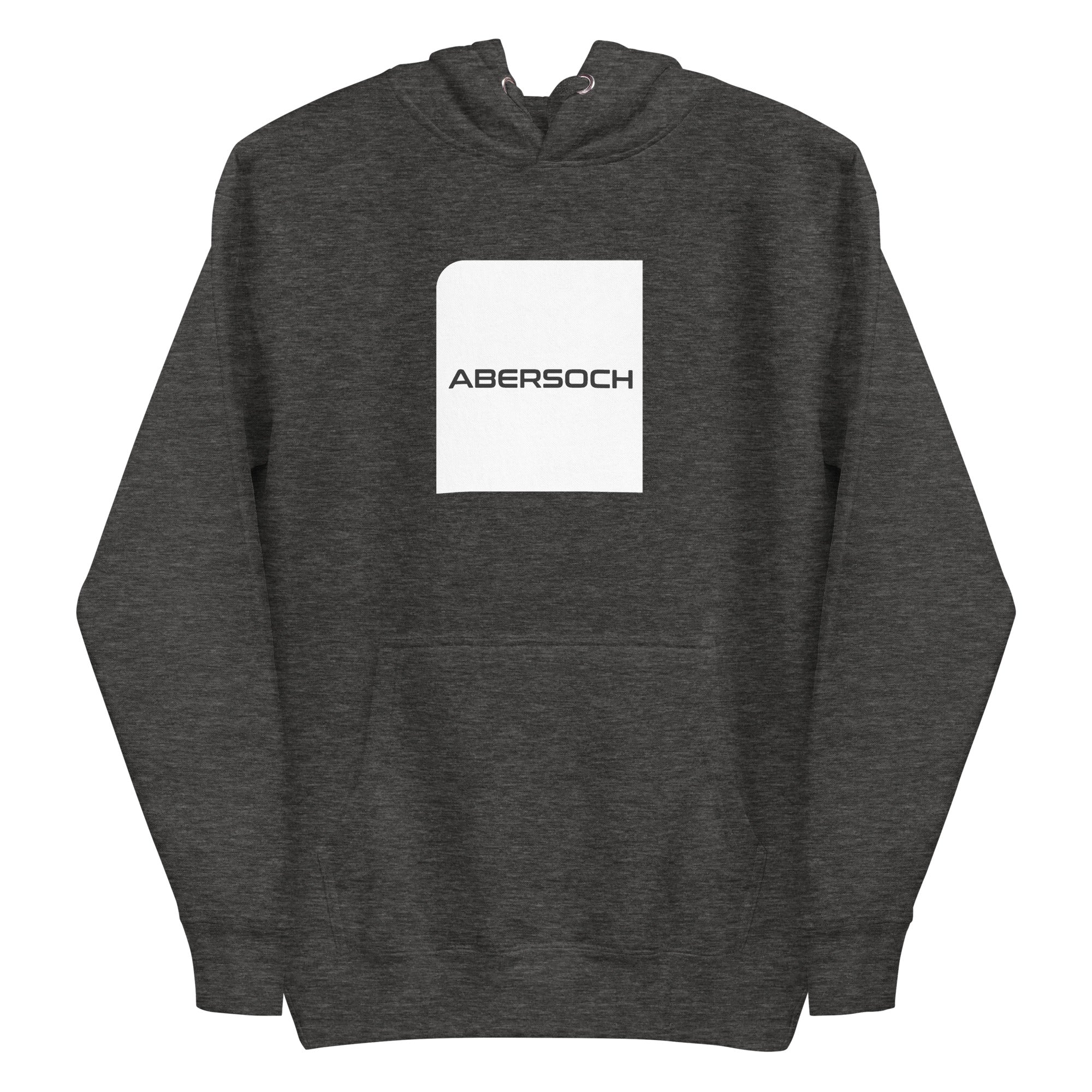 Abersoch Typography White Square Women Premium Hoodie - M, Charcoal Heather image