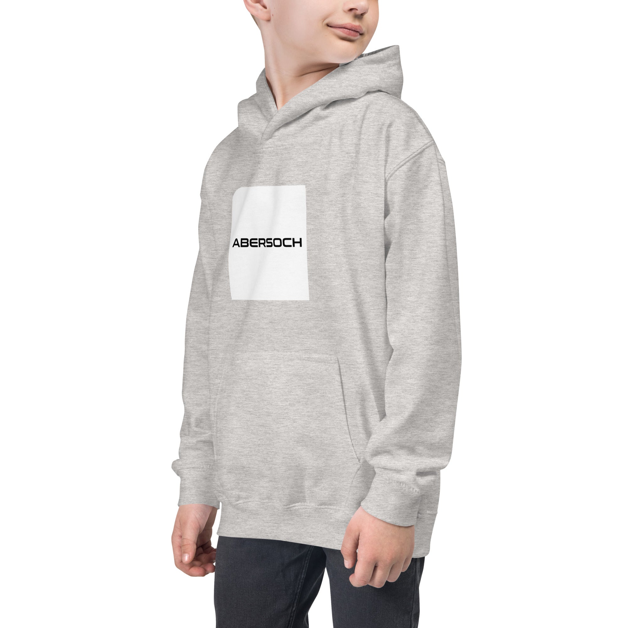 Abersoch Typography White Square Boys Hoodie image 2