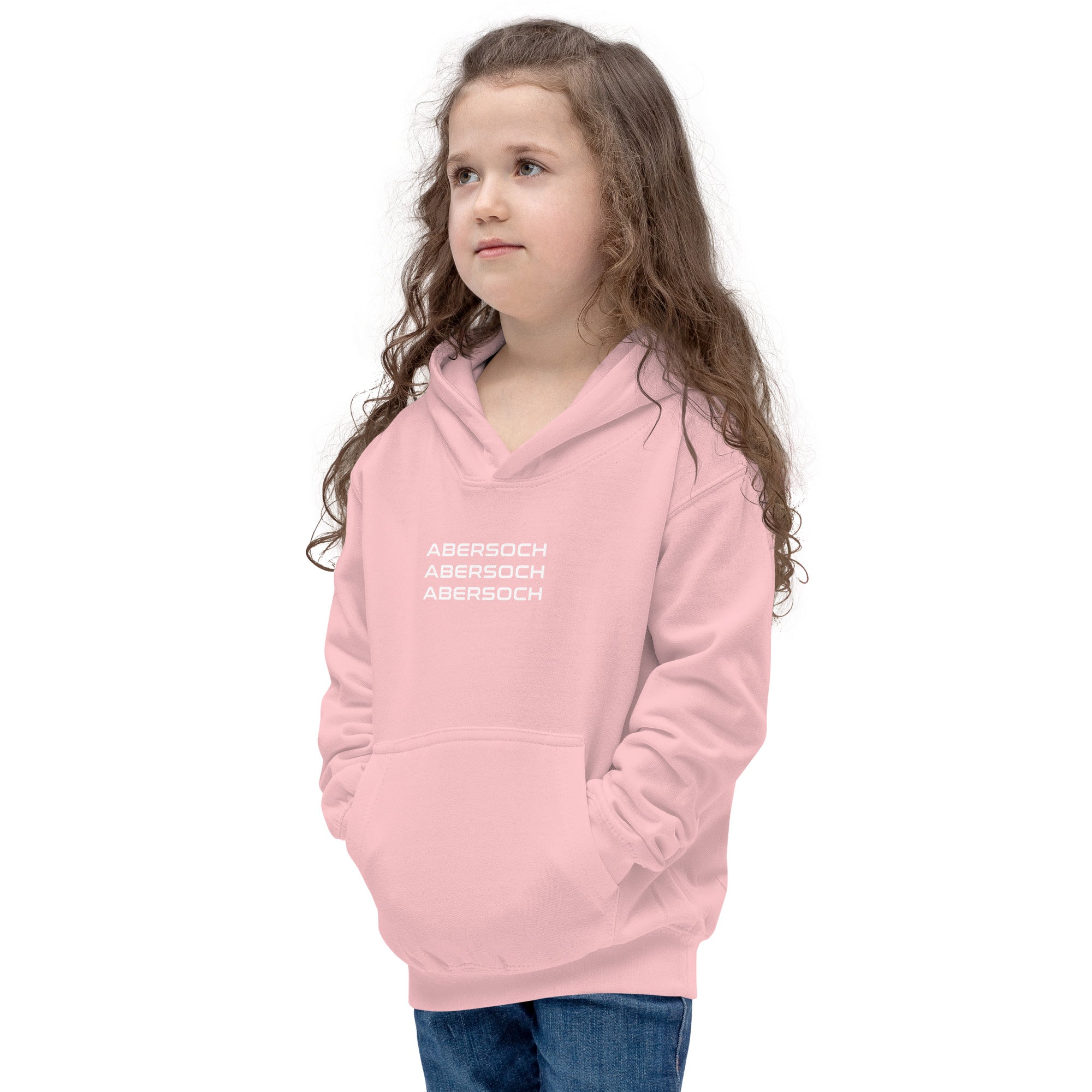 Abersoch Triple Typography White Girls Hoodie image 3