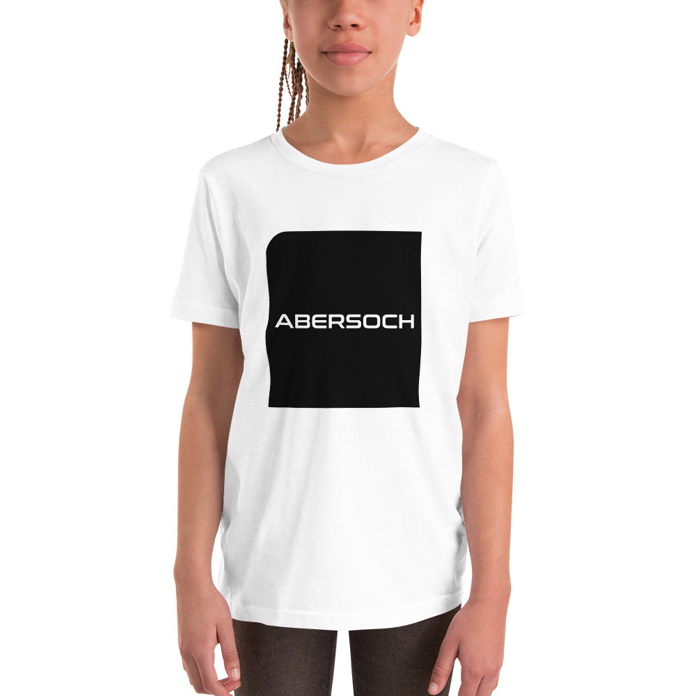 Abersoch Typography Black Square Girls Short Sleeve T-Shirt image 2