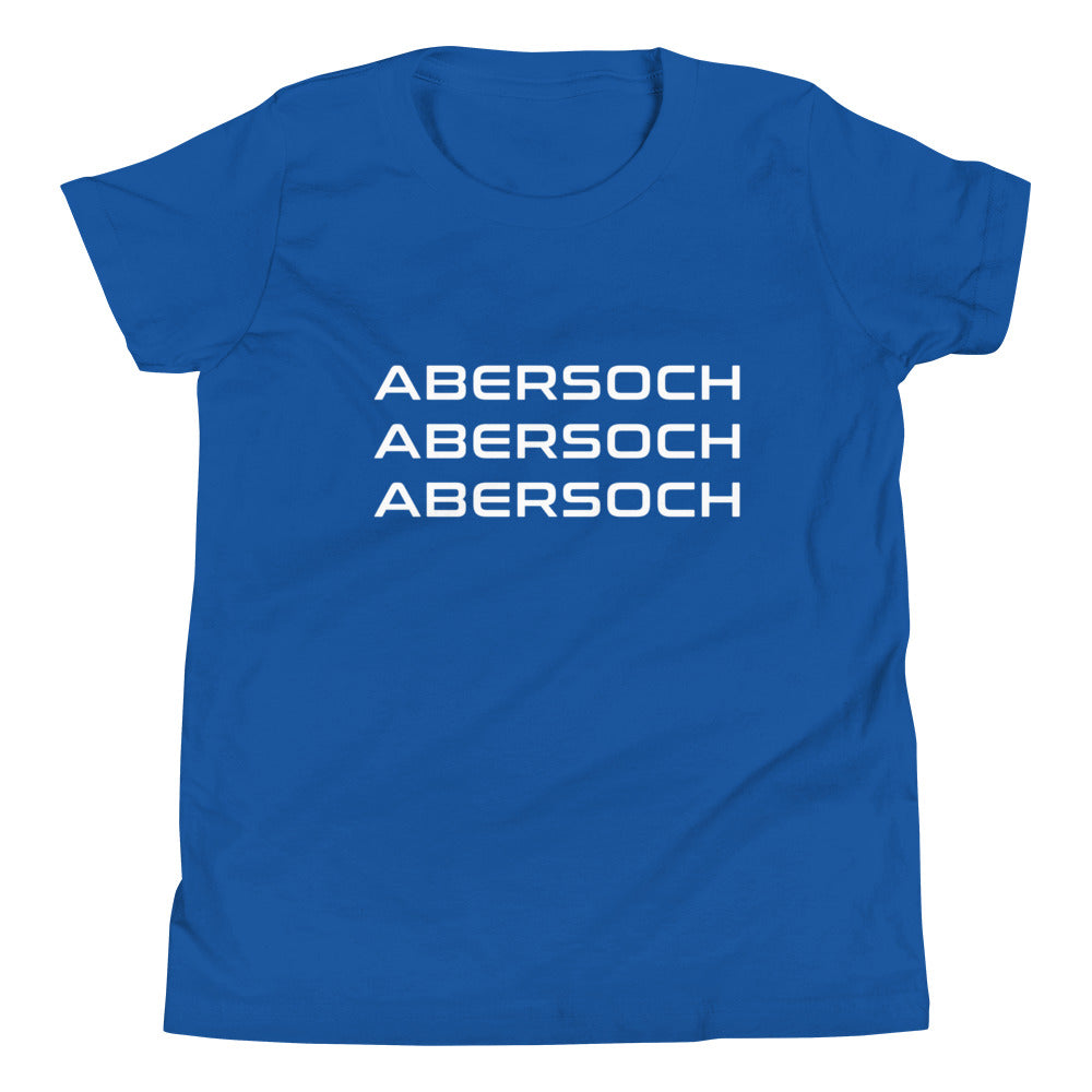Abersoch Triple Typography White Boys Short Sleeve T-Shirt image 1