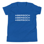 Abersoch Triple Typography White Boys Short Sleeve T-Shirt image 1