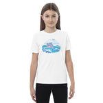 Cute Dolphin Wearing Wreath Flower Organic Cotton Kids T-shirt image 0