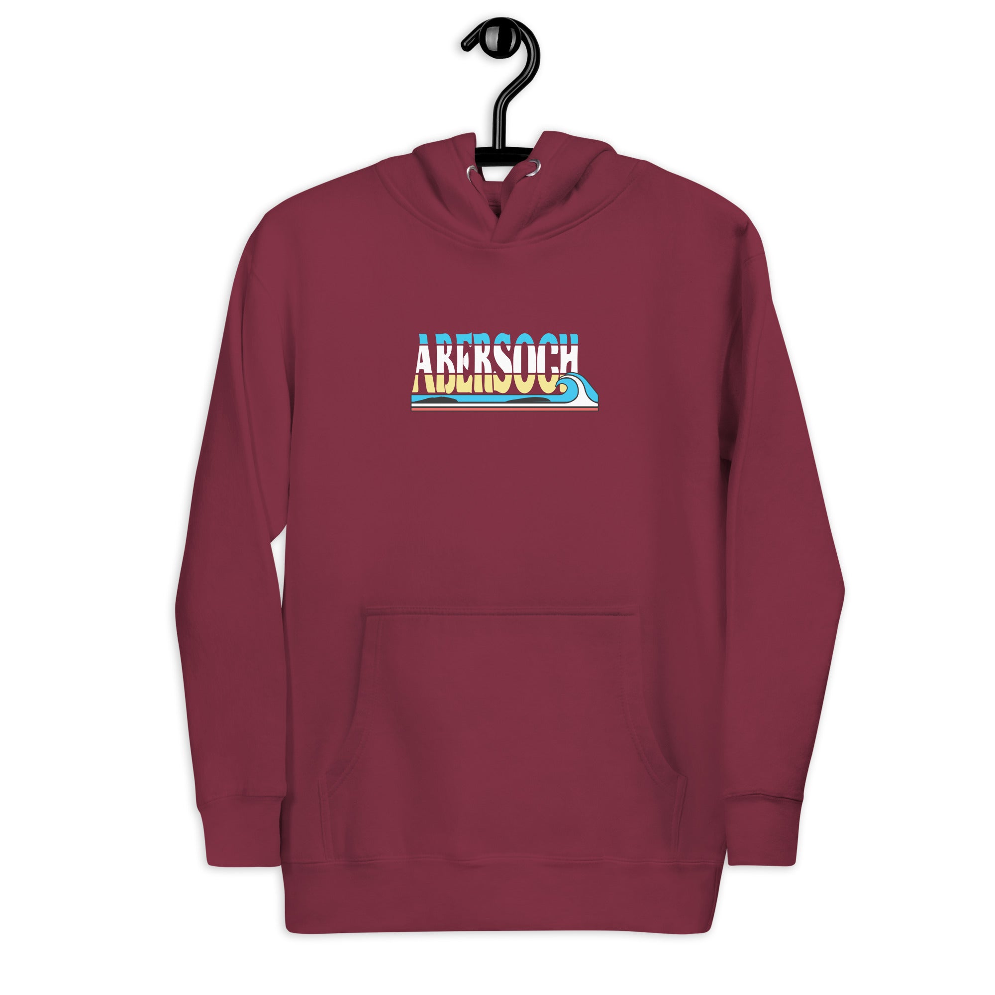 Abersoch Ocean Wave Women Premium Hoodie - 2XL, Maroon image